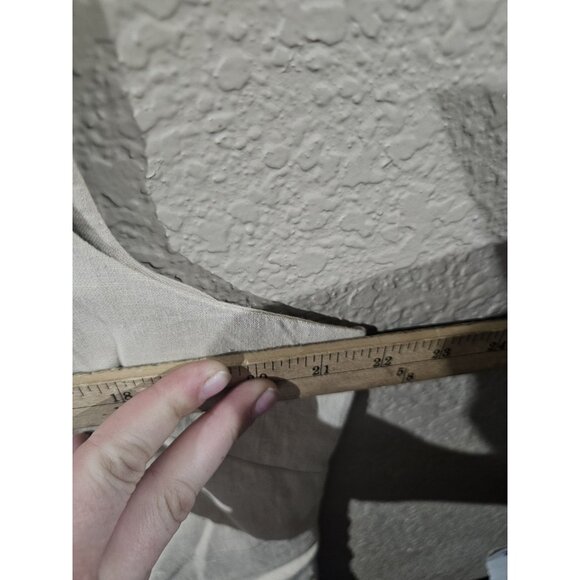 Lily Collection Tan Linen Blend Tank Dress Short Fish Embroidered Women's Large - Picture 5 of 5